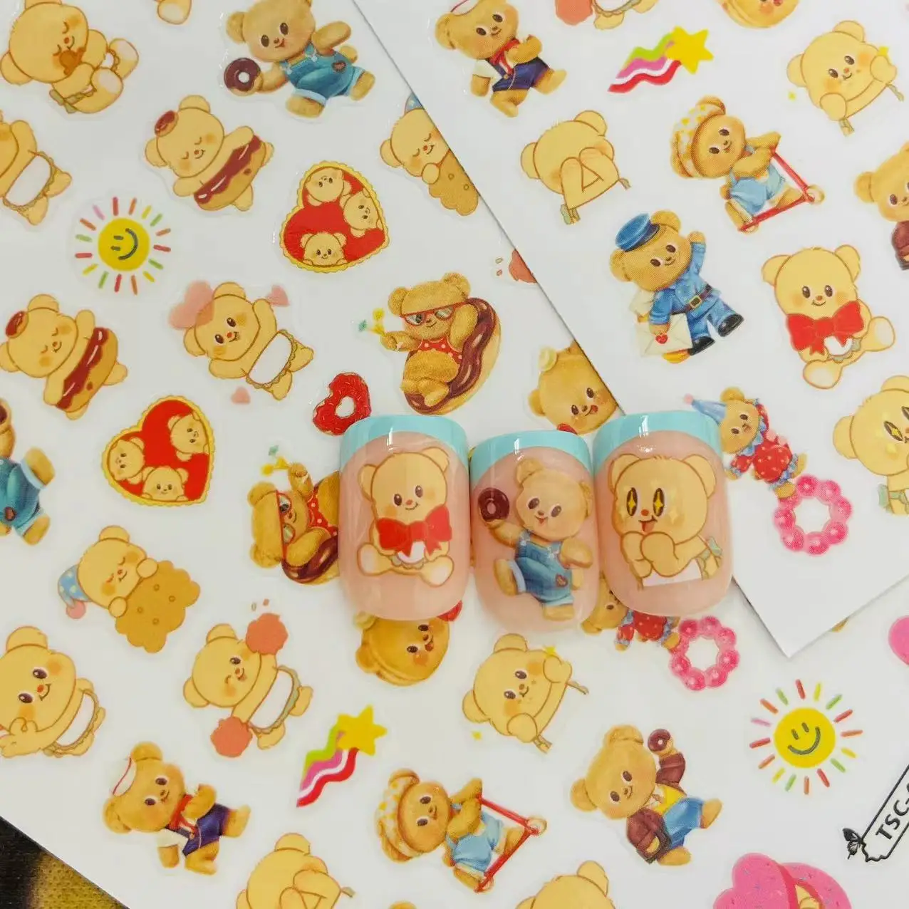 Butterbear Newest Cute Bear Xmas Bear Lisafran 3d Nail sticker Nail Decal