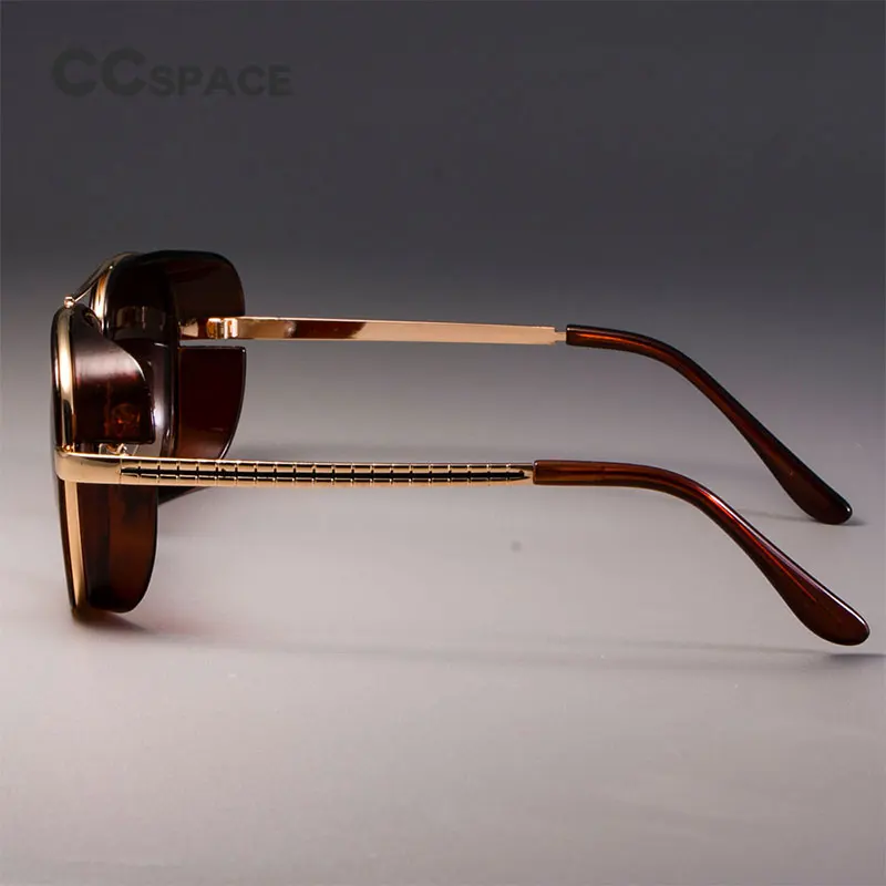 CCSPACE Steampunk Sunglasses Men Mirrored Brand Designer Glasses Fashion Eyewear Shades UV Protection view 4
