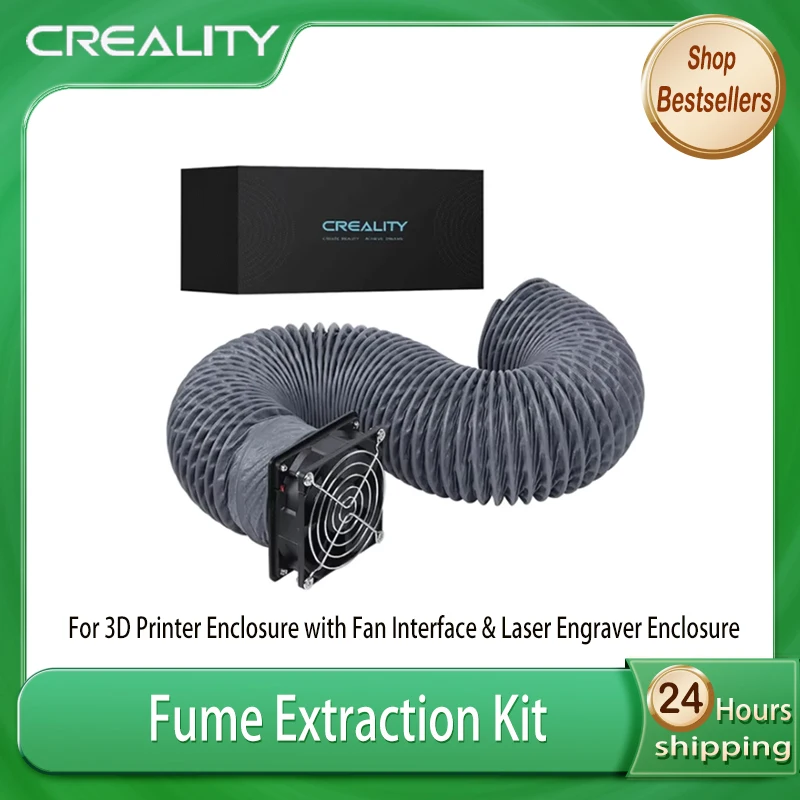 Creality Fume Extraction Kit Efficient Ventilation for 3D Printer Enclosure with Fan Interface and Laser Engraver Enclosure