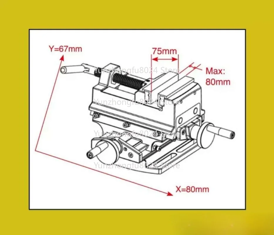 Aluminum Alloy 2 in 1 Milling Drilling Precision Vice Rotating Base Table Composite Table Multi-functional Mini Cross Table