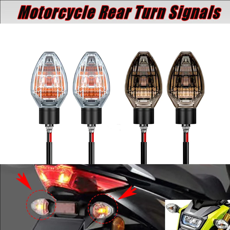 1 Pair Motorcycle Rear Side Signal Light Indicators Lamp Replacement For Honda Future Wave Innova 125 MSX125 RS150 33650-K73-M61