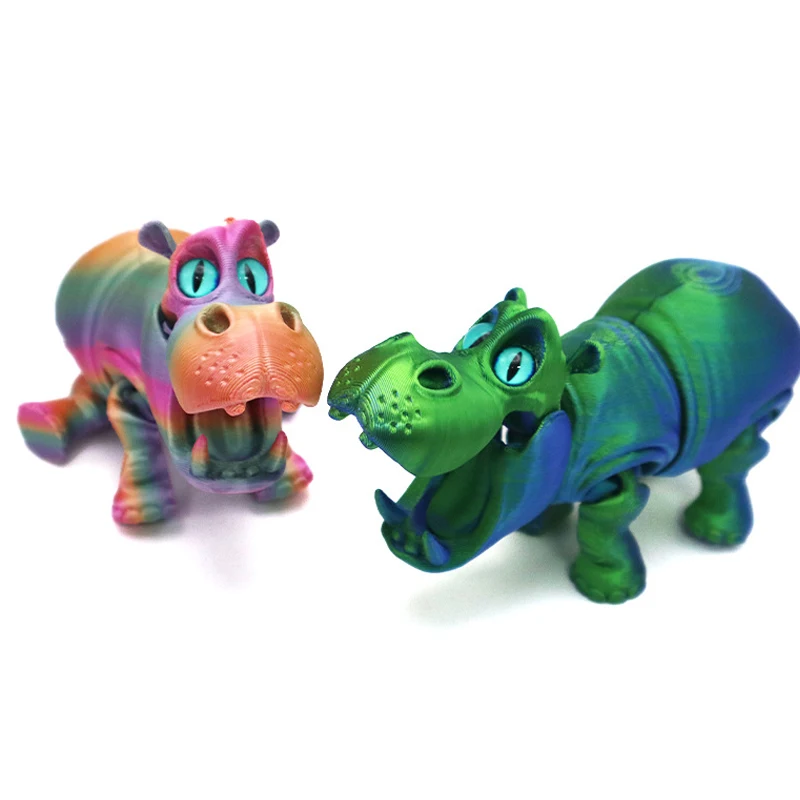 ثلاثية الأبعاد مطبوعة التنين فرس النهر زخرفة سطح المكتب زخرفة ثلاثية الأبعاد الحيوانات المطبوعة المنزل مكتب الحرفية شخصيات مطبوعة هدايا عيد الميلاد #1