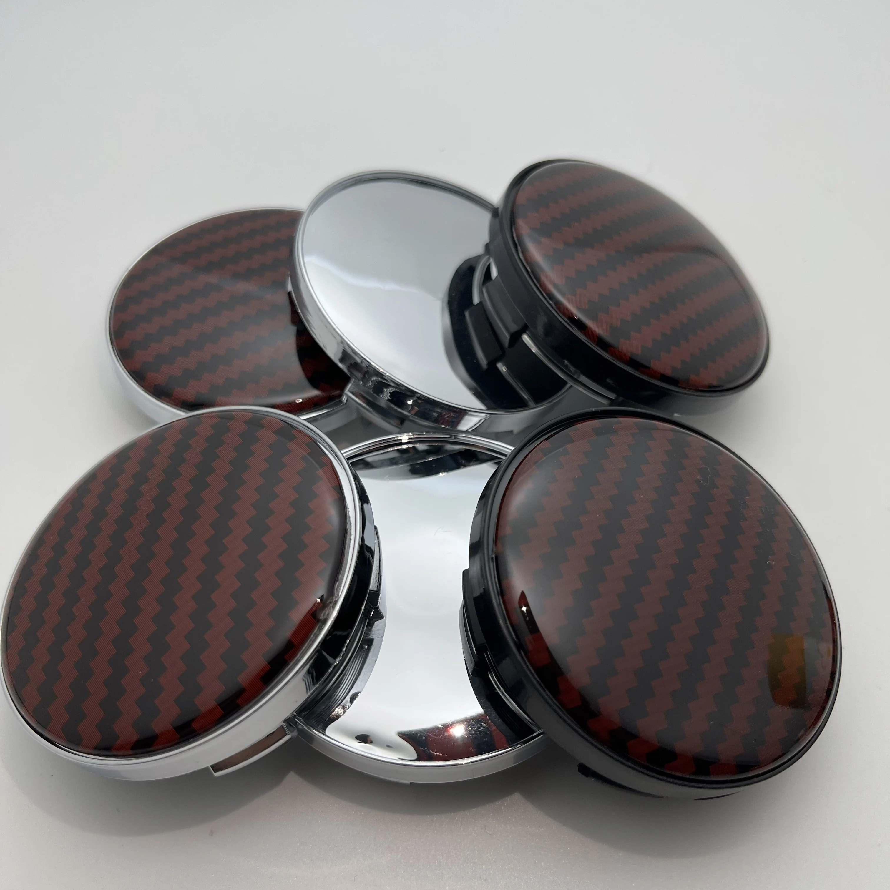 

4pcs 58mm/2.28IN(54mm) Car Wheel Rims Center Hubcaps Cover have 56mm Badge Chrome epoxy resin Carbon Fibre Badge Car Styling