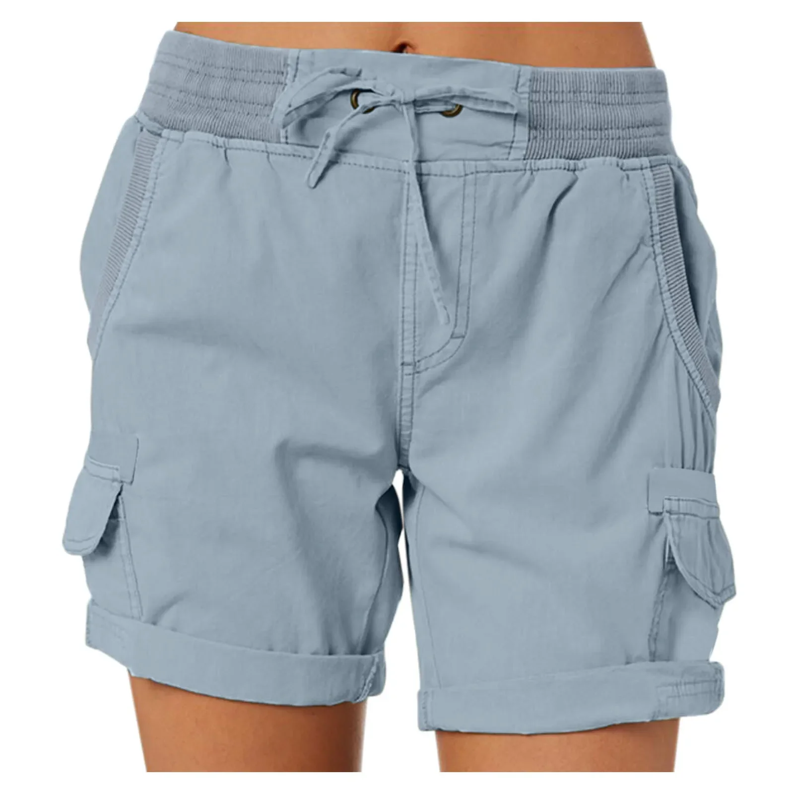 Pantalones cortos Cargo para mujer, Shorts de secado rápido con múltiples bolsillos, tácticos, elásticos, ligeros, para senderismo, viajes, Golf y pesca, Verano