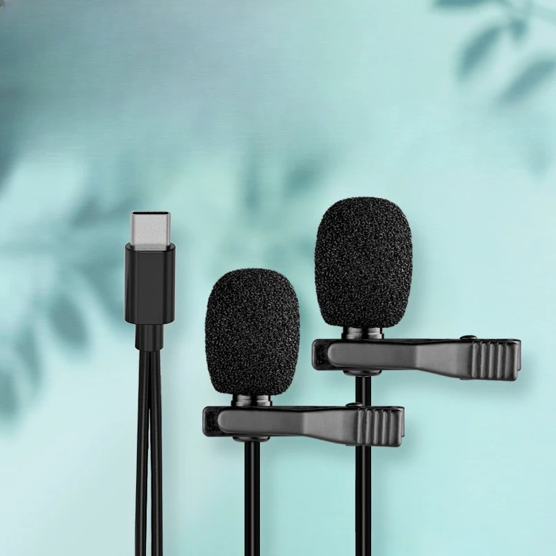 Mini mobile phone recording wired microphone, noise reduction live interview, recording collar microphone
