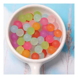 Cuentas acrílicas redondas de bola mate, abalorios espaciadores sueltos sin agujero, varios colores, 6mm
