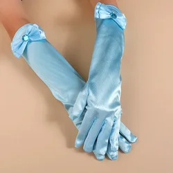 Children Princess Long Gloves Girl Birthday Party Wedding Elsa Anna Accessories Cinderella Belle Sofia 10 Colors Long Finger Set