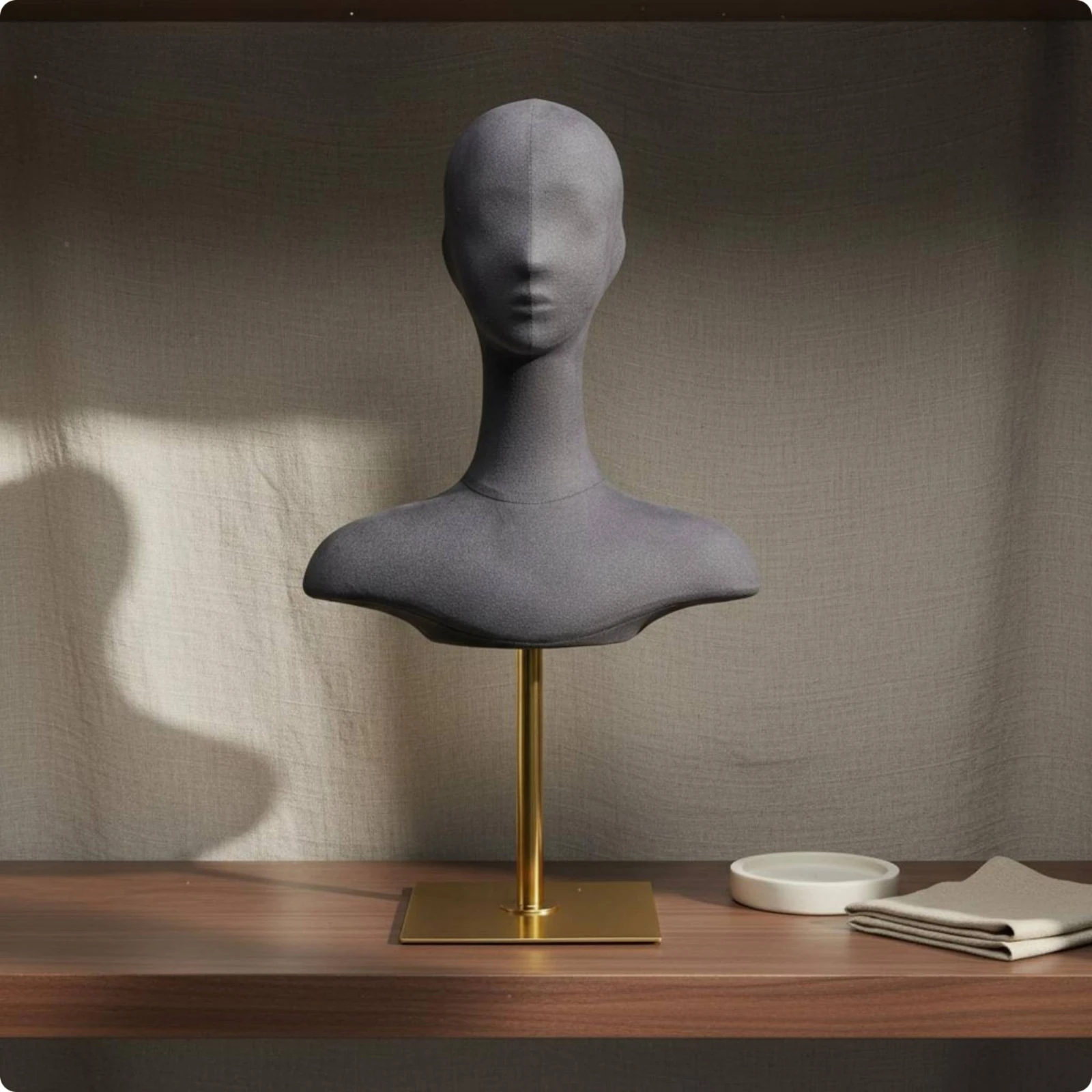 Mannequin Head Bust Realistic Look Mannequin Torso Head Beauty Accessory Stable Base for Salon