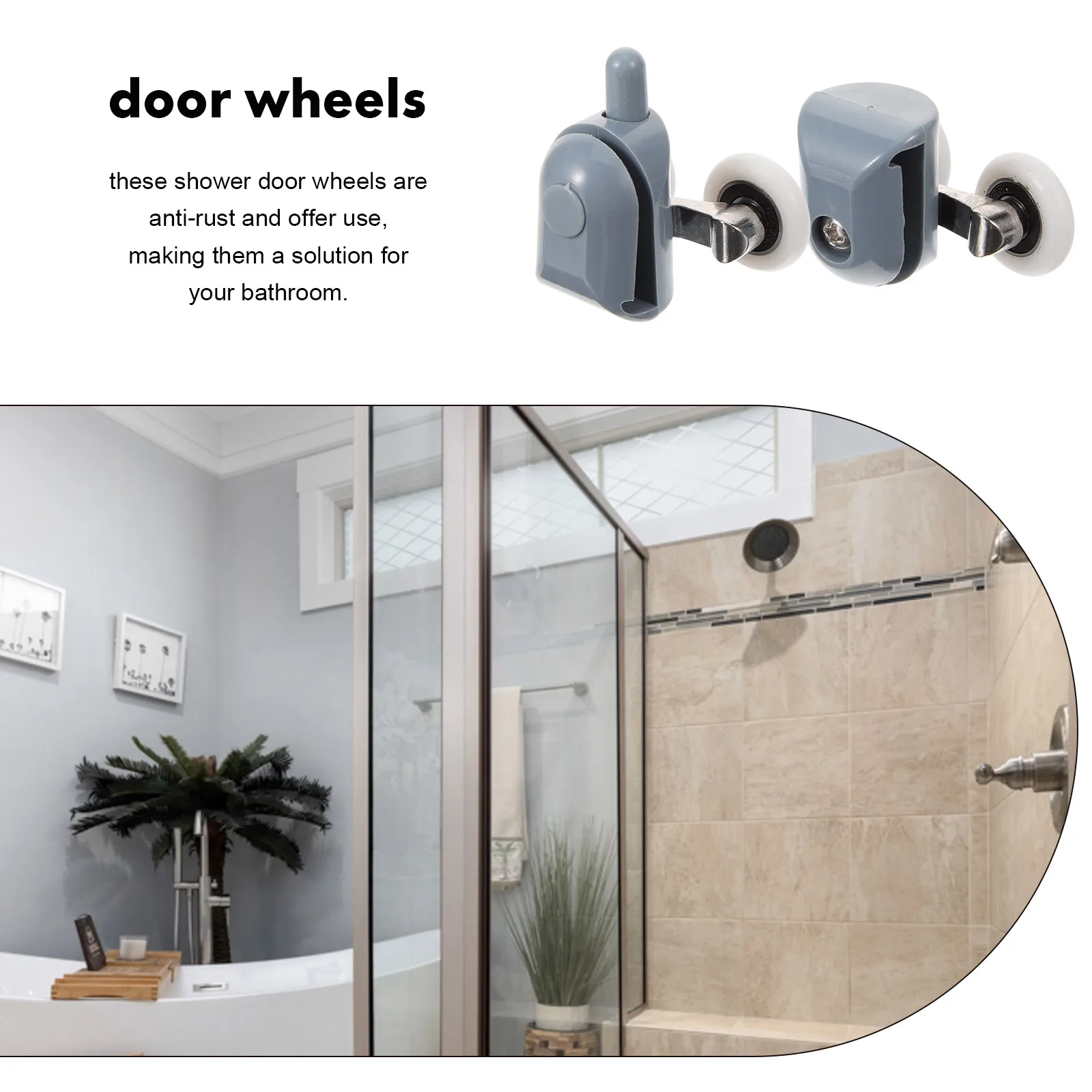 

4pcs Plastic Glass Sliding Rollers Replacement Wheels Bathroom Roller Runners Hardware Heavy Duty Smooth Anti Rust Large Flat