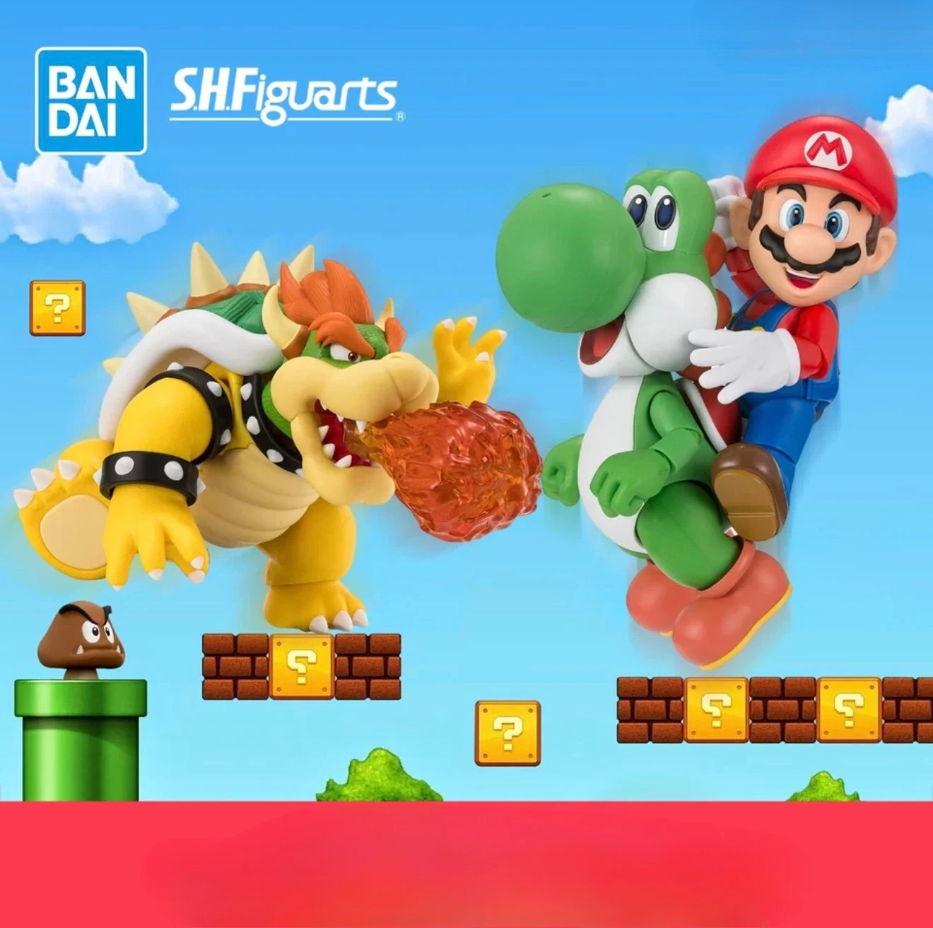 Nuevas figuras de acción originales de Bandai de Super Mario Princess Peach, muñecos de peluche para cumpleaños y Navidad, regalo para niños
