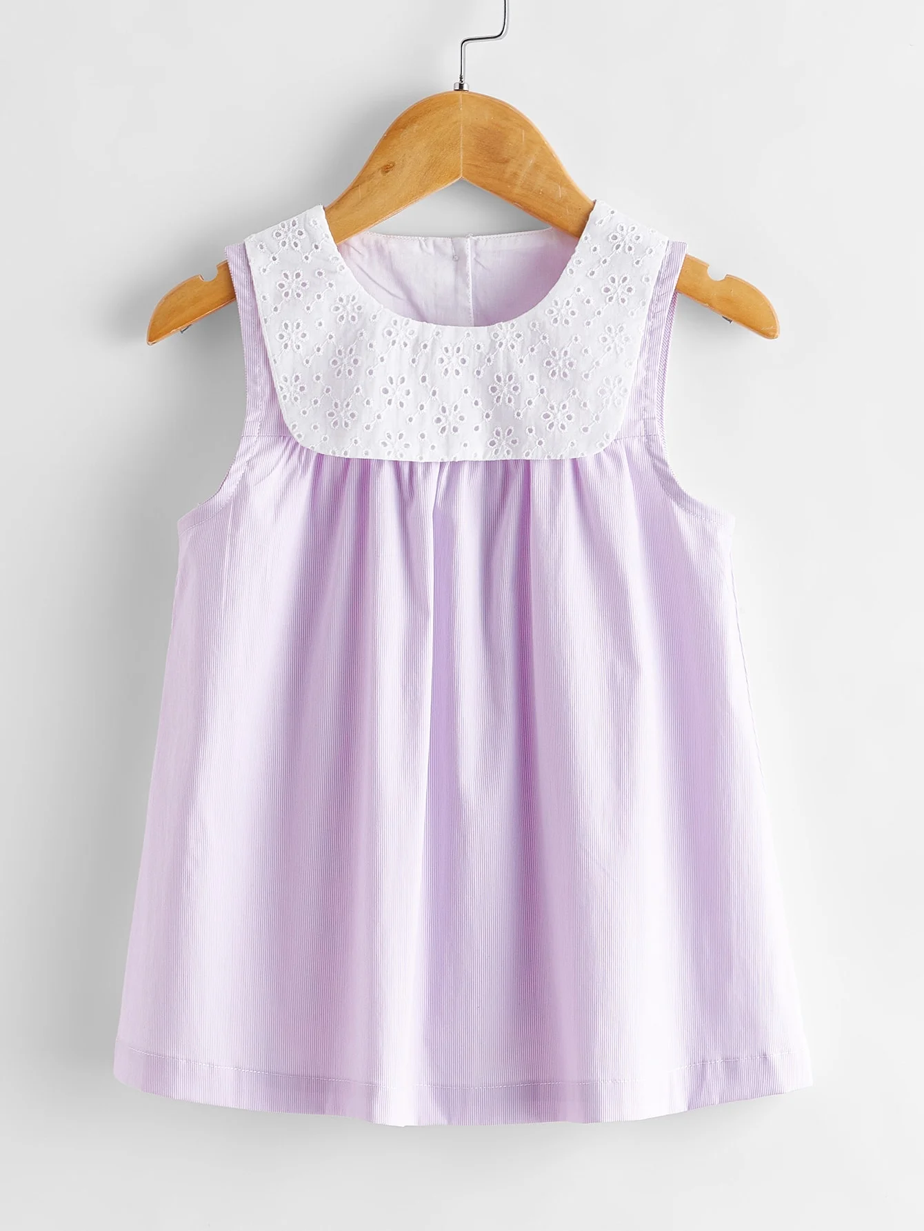 Exquisite embroidered sleeveless purple girls' dress - comfortable and breathable summer style