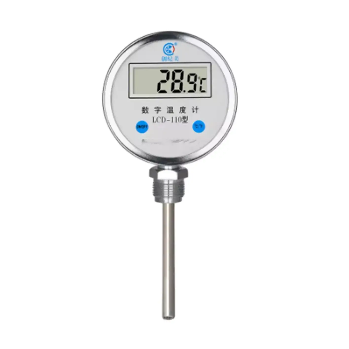 Digital bimetallic stainless steel electronic thermometer with high display accuracy for industrial reaction kettle -50+200