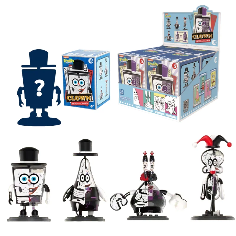 

SpongeBob Squidward Tentacles ck Star Cartoon Anime Figure Gothic Joker Block Assembly Blind Box Model Doll Toys Children Gifts