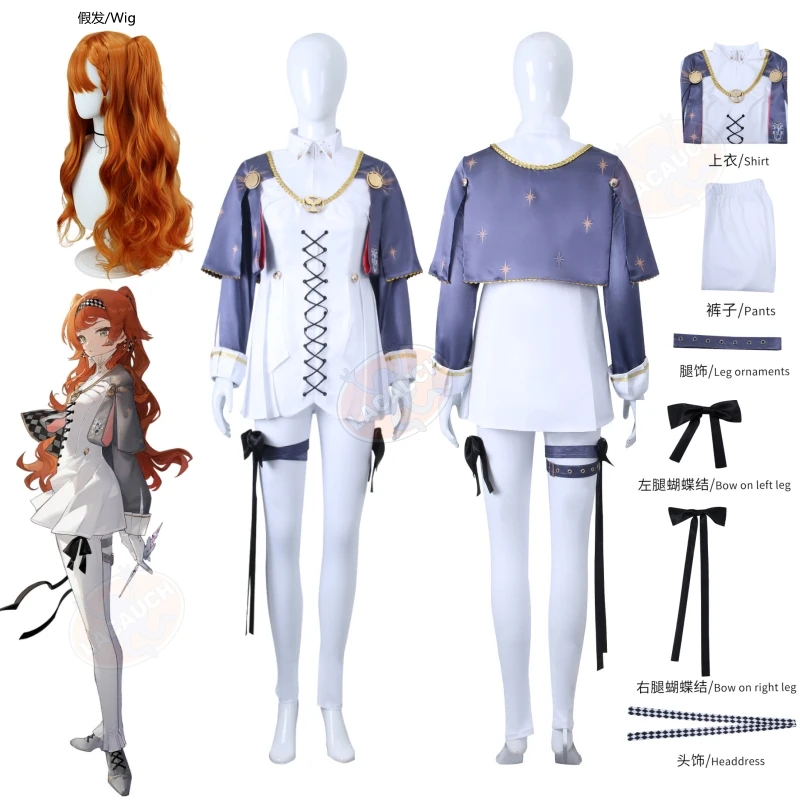Lacauch Reverse:1999 Sonetto Cosplay Uniform Costume Women Top Pants Accessories Wig Suit Game Halloween Carnival Party Clothing
