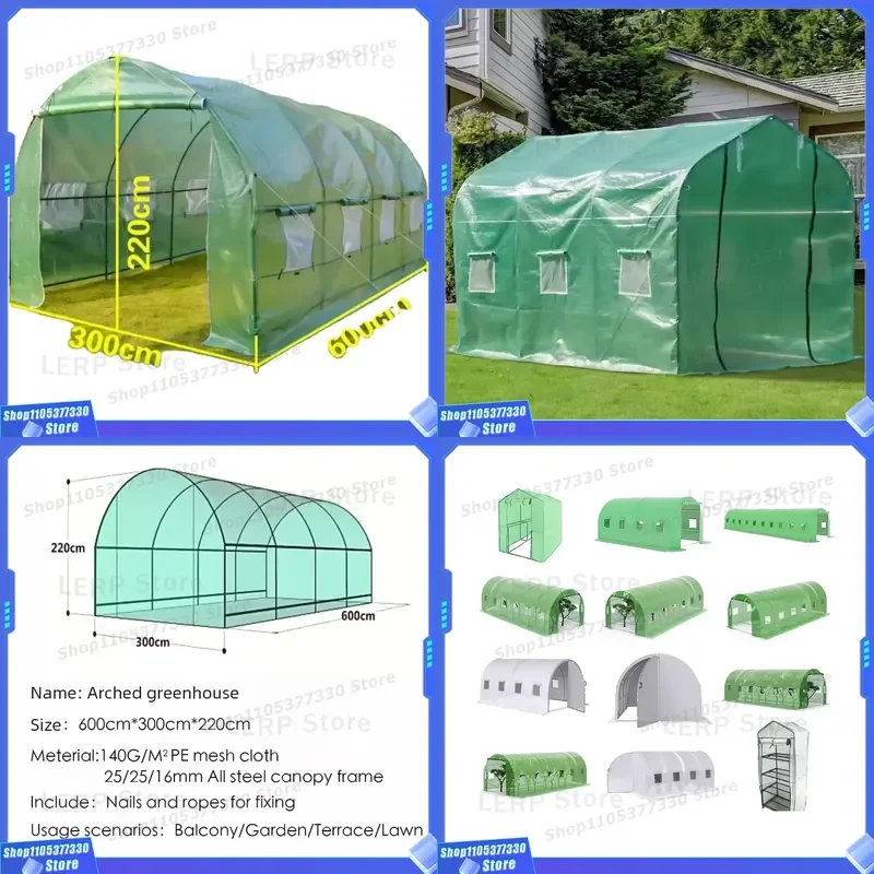 6x3x2m Large Poly Tunnel Greenhouse Garden Planting Tent for Vegetable Flower Growing Outdoor Walk-in Greenhouse Structure