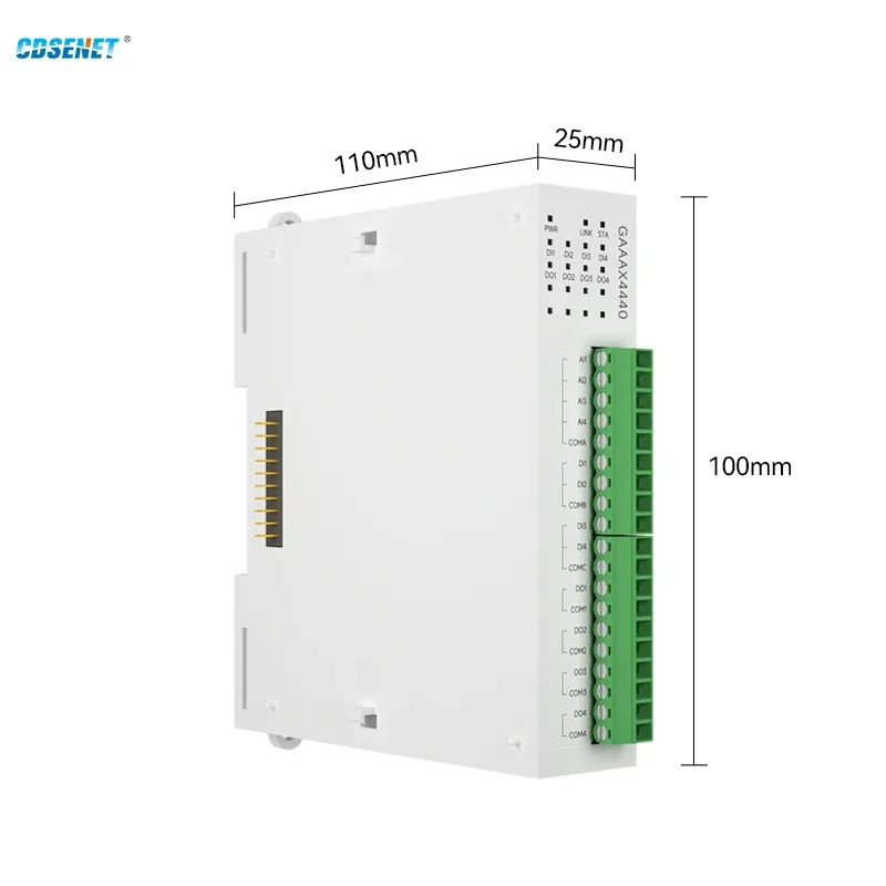 RS485 Ethernet 4DI+4AI+4DO Expansion Remote IO Module CDSENET GAAAX4440 Analog Switch Acquisition Modbus TCP RTU Works with Host