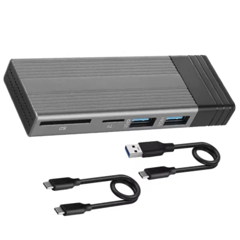L53A-M2 NVME NGFF SSD 외장 케이스 타입 C 3.1 10Gbps USB C 허브 - SD TF USB2.0 분배기 독 USB 허브 (데스크탑/노트북용)