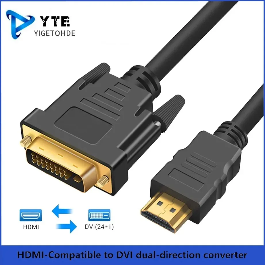 Bi-Direction HDMI-compatible to DVI Adapter Cable 4K Male 24+1 DVI-D to Male HDMI High Speed Cable For PS4/3 TV BOX DVD XBOX