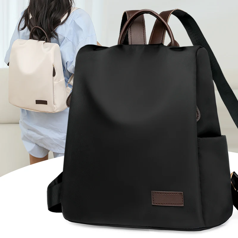 

Новая однотонная водонепроницаемая нейлоновая сумка для книг для подростков, рюкзак большой емкости, модная школьная сумка для студентов, дорожная сумка для мальчиков и девочек