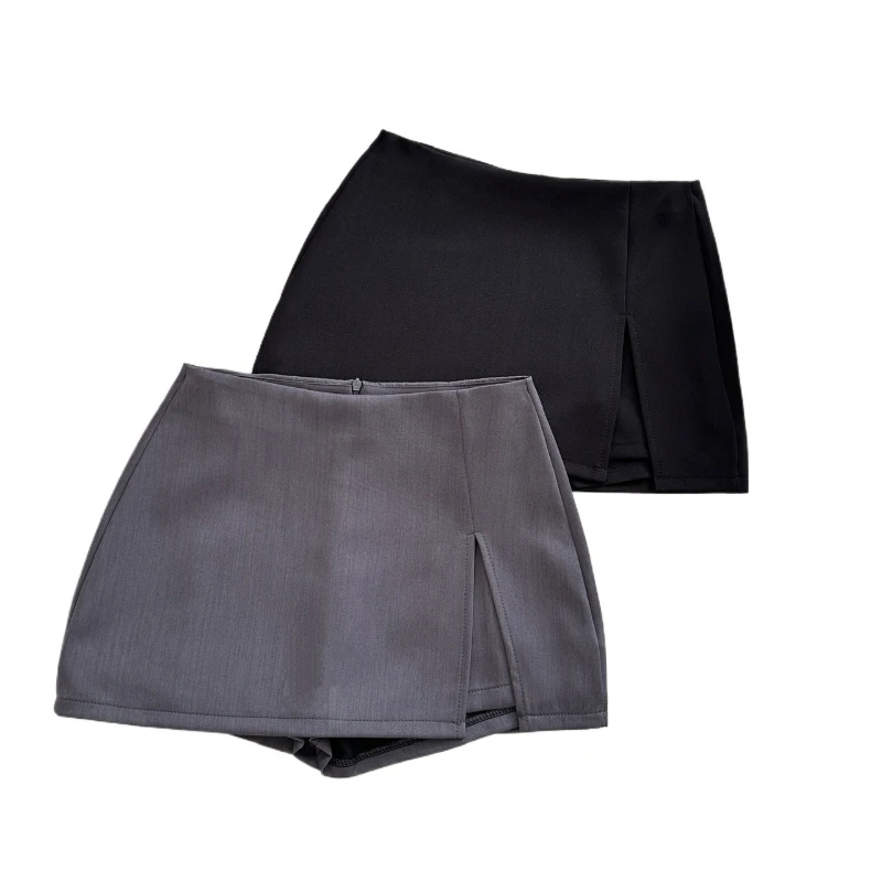 ‌Women High Split Blazer Skirt Slim Fit Anti Peek Versatile A Line Mini Skirt Fashionable Hot Office Chic Trendy Secure Design