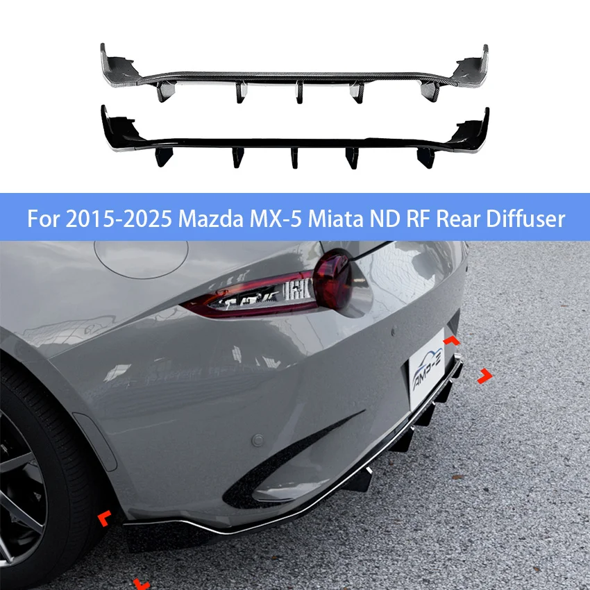 

Для Mazda MX-5 Miata MX5 ND 2015-2025: Комплект аксессуаров для заднего бампера — диффузор, сплиттеры, накладка-защита, обвес