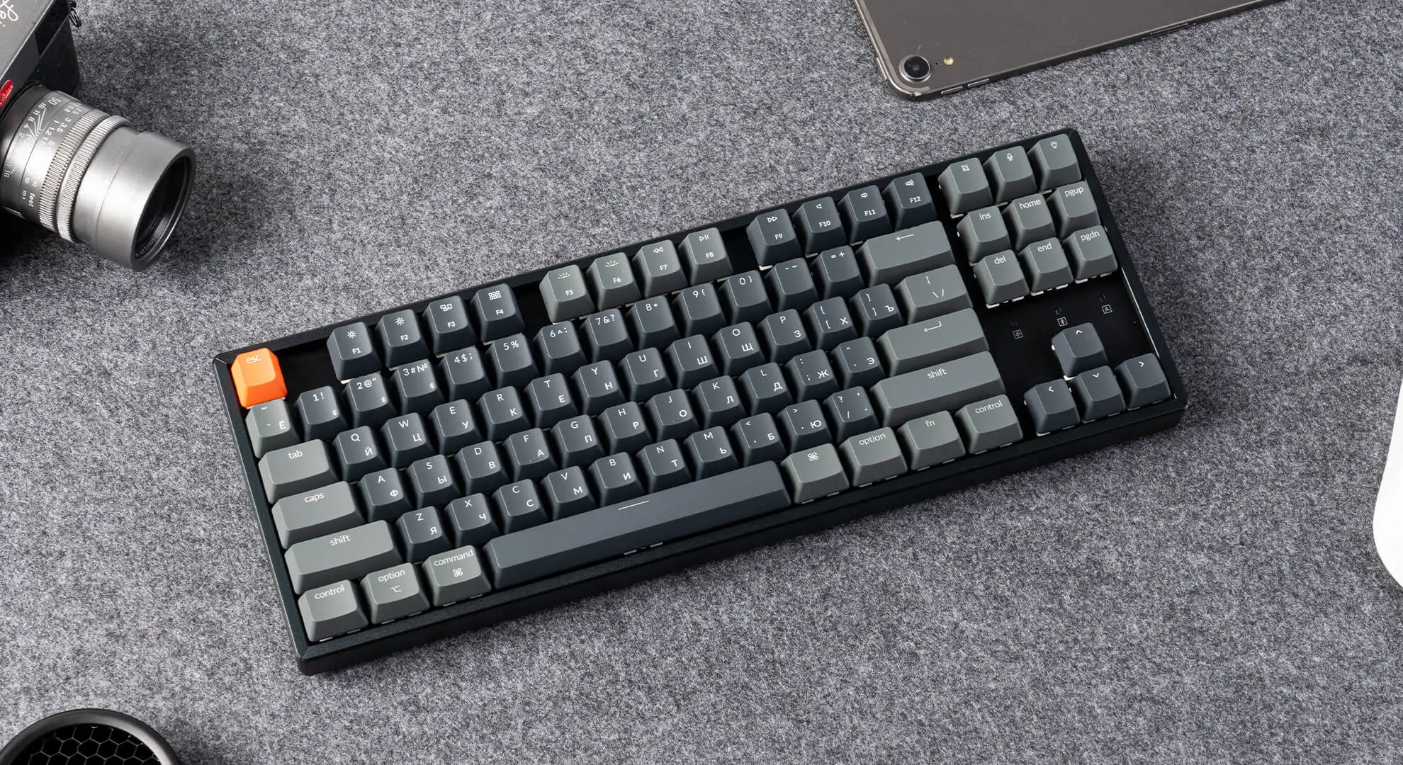 Keychron K8 Wireless Bluetooth Mechanical Keyboard Russian Layout Gateron Hot-Swappable Switch RGB Backlight Aluminum Frame