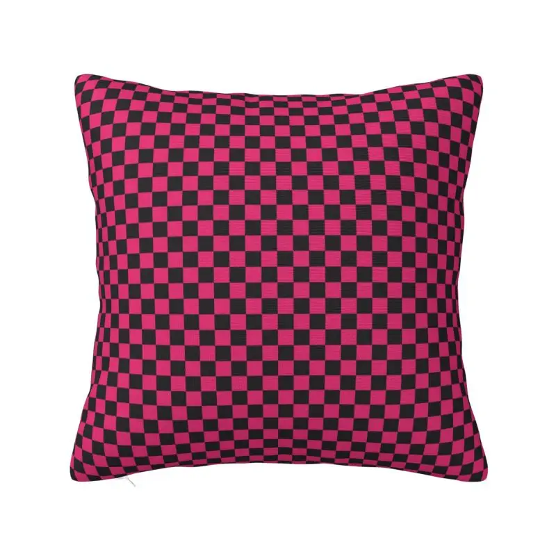 

Custom Fashion Pink White Checkered Throw Pillow Case Home Decor Square Cushion Cover Pillowcover for Living Room