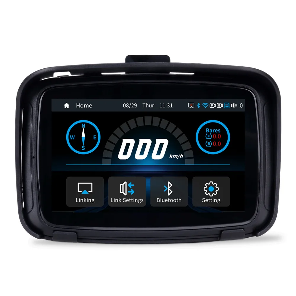 5.0 inch IPS Motorcycle Car GPS Navigation Anto Carplay Display Motorcycle Wireless Android Auto GPS Navigator Waterproof IPX7