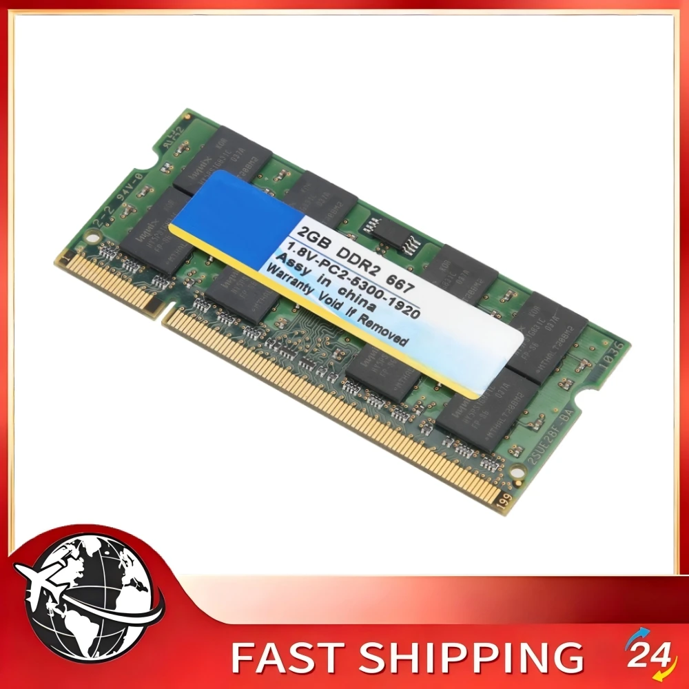 

Qiilu Laptop Memory Bank DDR2 667MHz 2GB Memory PC2 5300 Bandwidth For Intel AMD Notebook Computer Upgrade Modification Parts