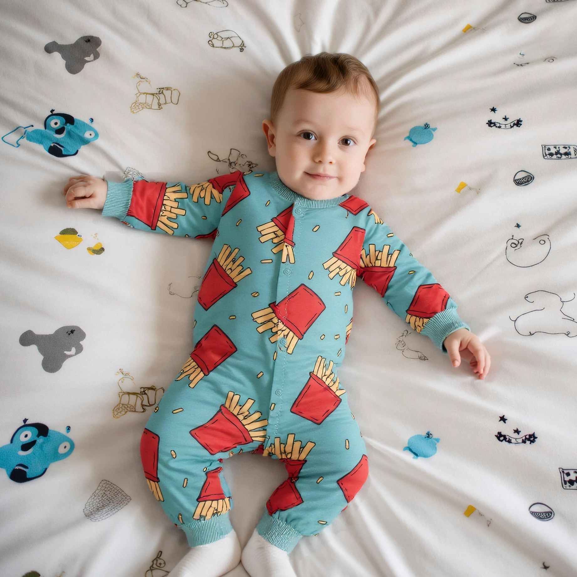 ربيع الخريف طفل حللا طويلة الأكمام ملابس فضفاضة للأطفال