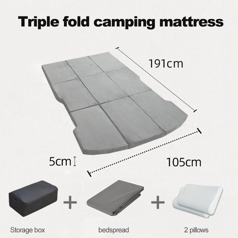 SUV car mattress Non-inflatable car mattress for Tesla modelY/3 special trunk camping sleeping car mattress Comfortable and soft