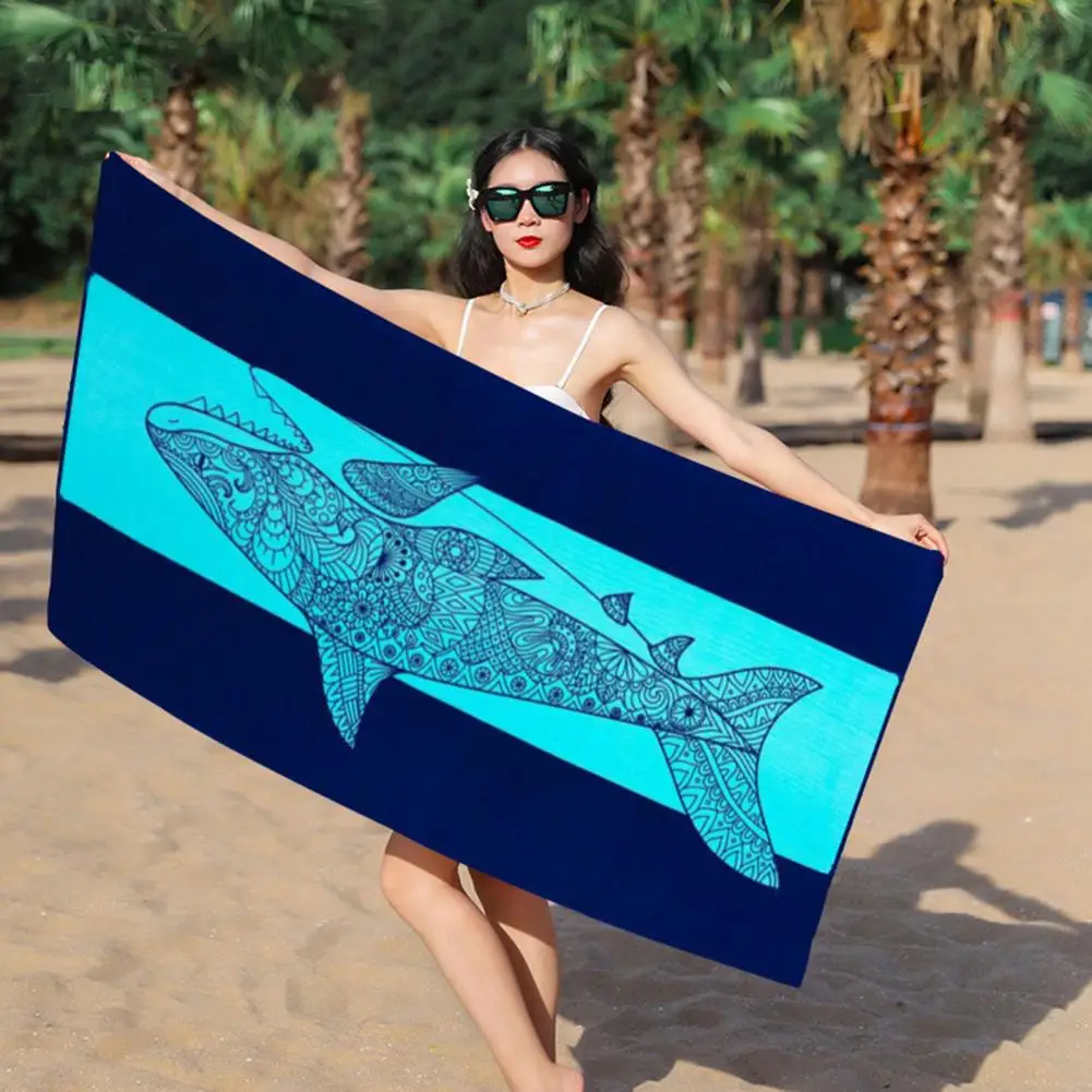 Printed Beach Towel Oversized Microfiber Beach Towels Double-sided Super Soft Highly Absorbent Prints for Fast Drying Swimming