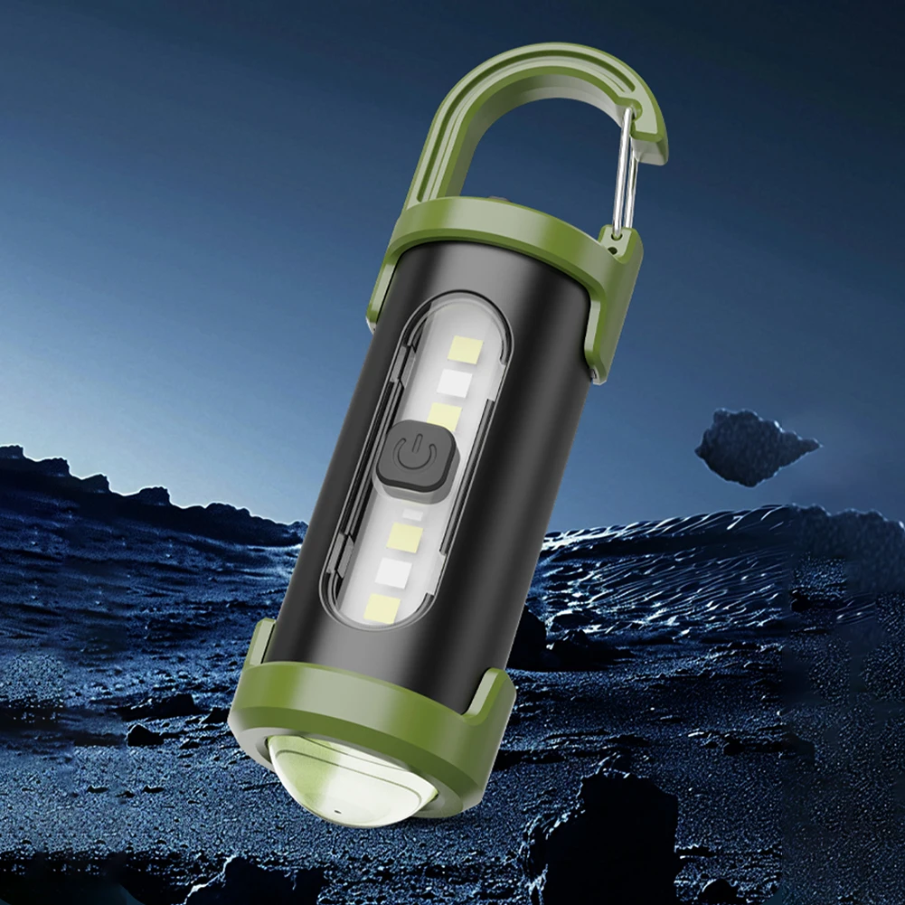 

Pocket Flashlight Multifunctional Portable Keychain Torch 4 Light Modes Ultralight Camping Flashlight for Outdoor Emergency