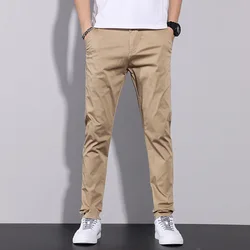 Slim Fit Trousers For Men Business Pencil Pants Cotton Stretched Male Work Casual Teenagers Office Plus Size 42 46 Khaki Clothes