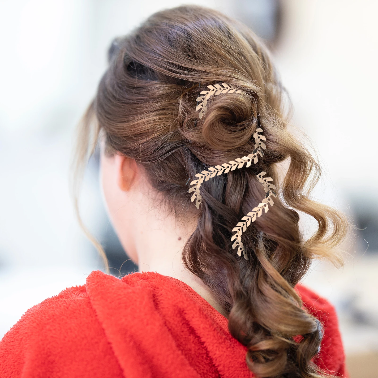 

2Pcs Hair Chain French Vintage Wheat Ear Bridal Elegant Jewelry for Weddings Parties Hair Chain Jewelry for Women