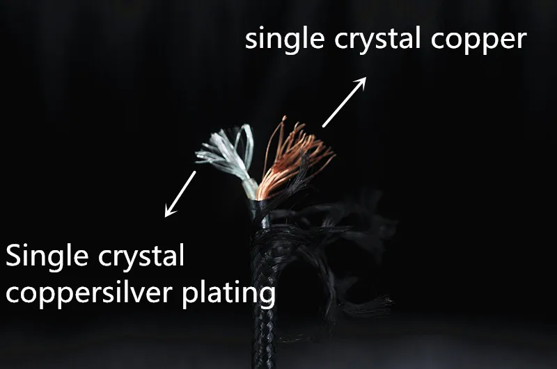 Single crystal copper+single crystal copper silver plated coaxial headphone upgrade cable