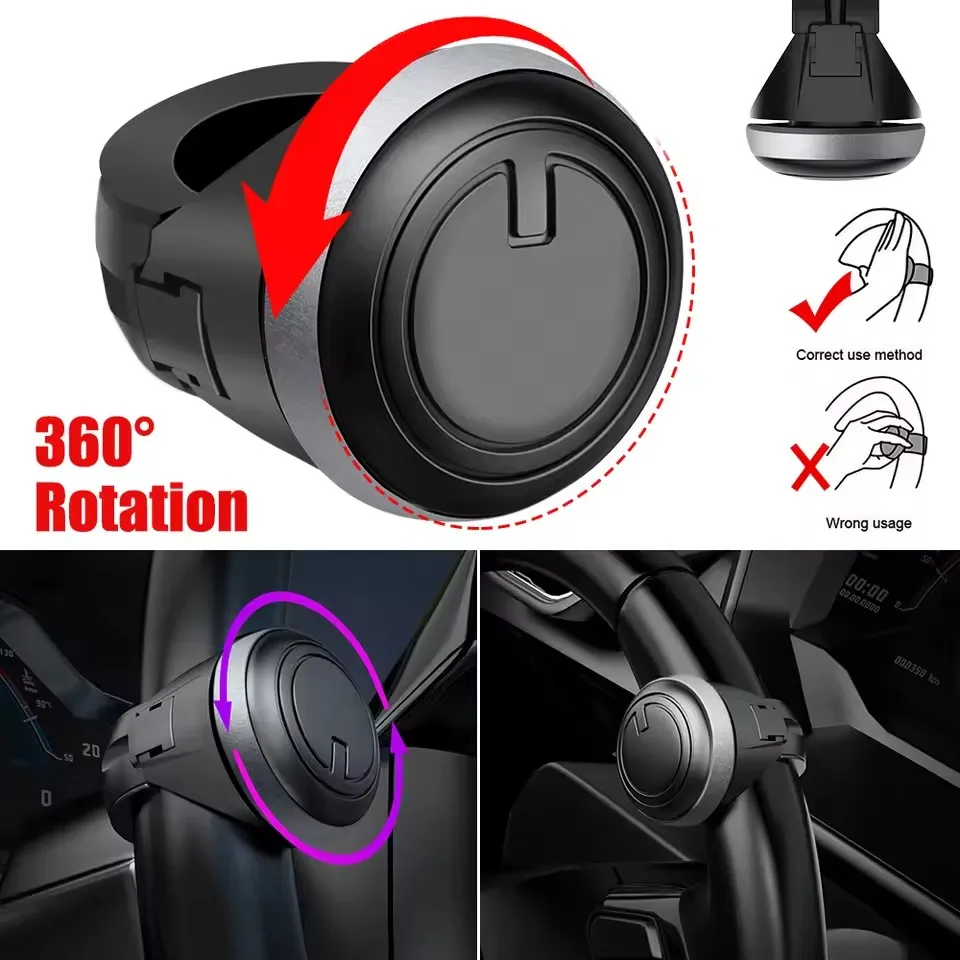 

1PCS Car Steering Wheel Booster Ball Turning Spinner Car Hand Control Grip Knob Bearing Power Handle Rotating Auto Accessories