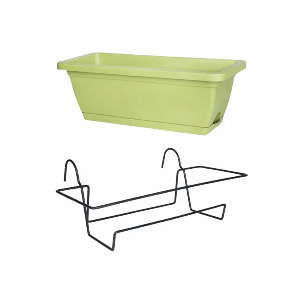 

Balcony Hanging Planter with Bracket Simple Installation Multipurpose for Outdoor Rectangular 17x7.4x5.9inch Window Box Planter