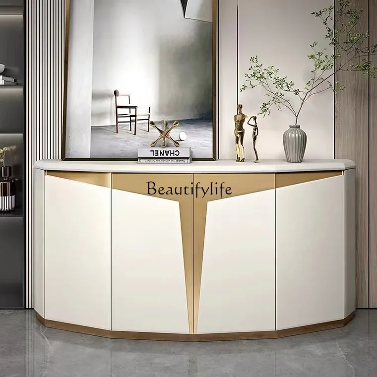 

ld 30Light luxury solid wood dining side cabinet, modern simplicity, entrance entrance, paint baking shoe cabinet integrated