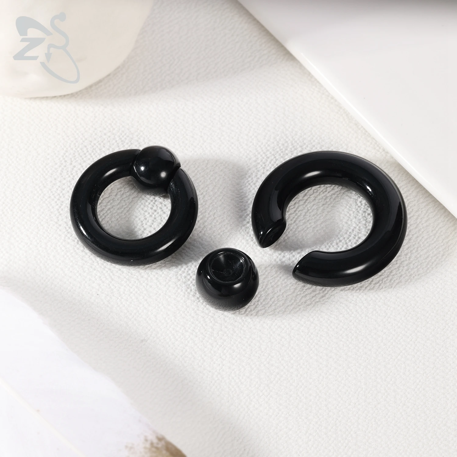 ZS 1 PC Captive Bead Acrylic Ear Plug And Tunnel 3-10mm Black Color Large Gauges Ear Stretchers Ears Expandar Piercing Jewelry