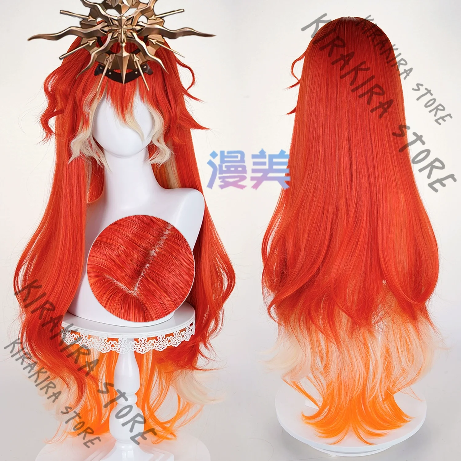 

Wuthering Waves AUGUSTA wig periwig Cosplay Costumes Color-blocking imitation gradient toupee Otaku Ornament Hairpiece Hallowmas