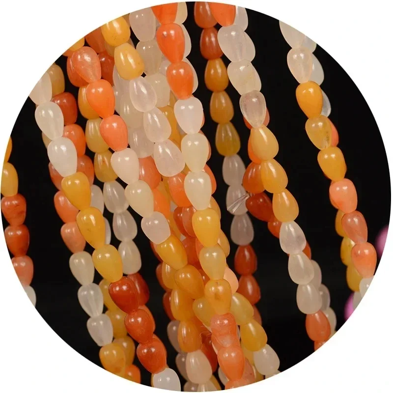 Wholesale Gold Jade Multi Circle Rice BEAD BRACELET HANDMADE Carved Bracelet Natural High-quality Gold Jade Women's Bracelet