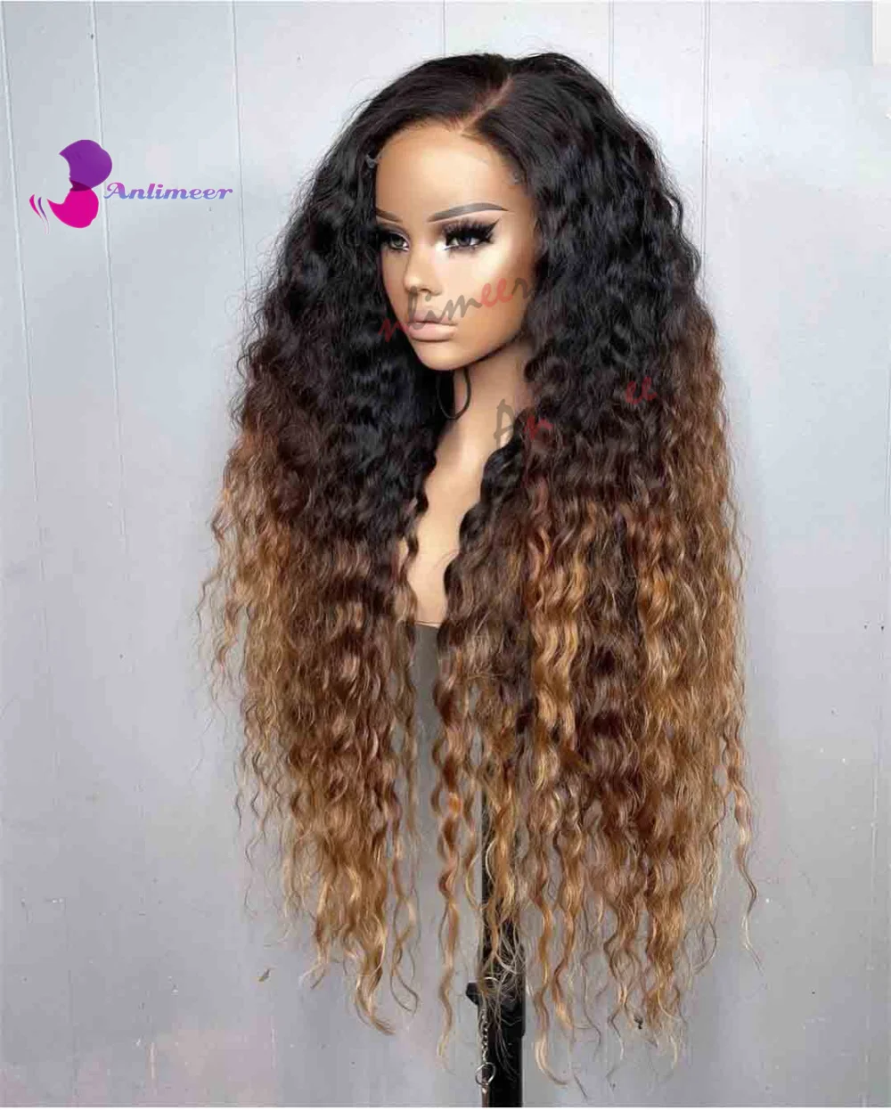 Water Wave Wig Full Lace Wig 28 inch Long Front Wig Human Hair 3d Doma Elastic Bands For Wig Ombre Dark Auburn Wig for Women