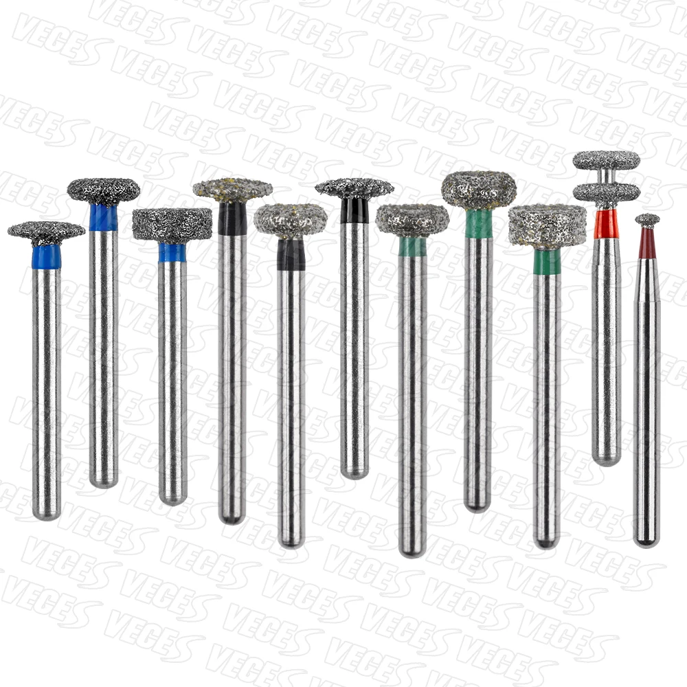 

WR Type 10pcs Dental Strawberries High Speed Diamond Burs Drill Bits Dentistry Cutters Medium Emery Dentist Lab Tools