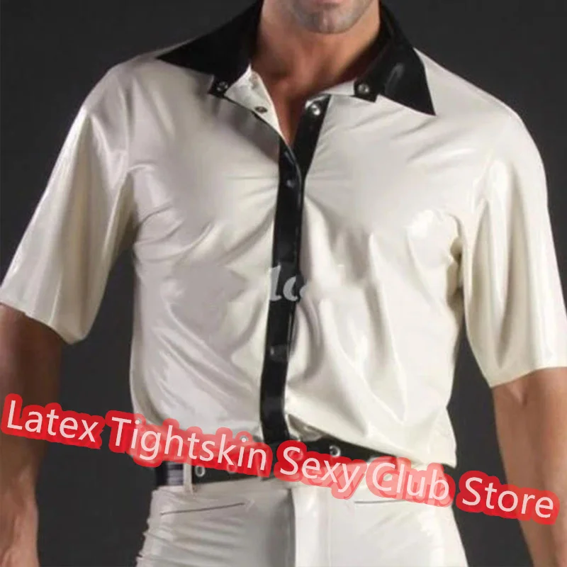 

Handmade Latex Men Sleeveless Shirt Man Sexy Tops Rubber Tank Vest Cosplay Costume