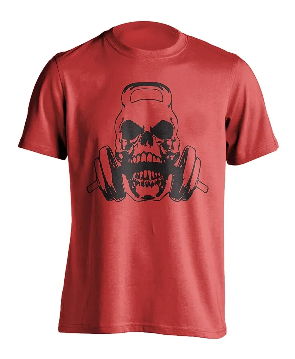 Men'S Weight Lifting Skull Gym Athletic Sports Fitness Tee Kettle Bells Cross Fit 2019 New Brand High Quality For Man T Shirts