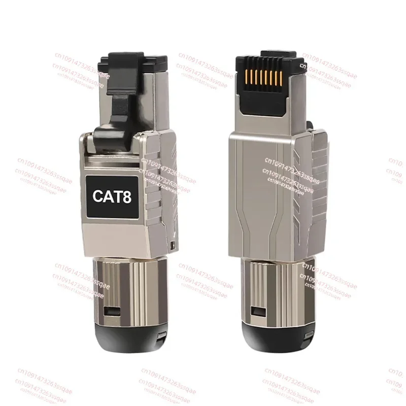 No-voltage RJ45 network RJ45 connector CAT8/CAT7 10 Gigabit shielded anti-interference network cable connector Category 8