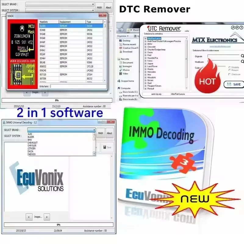EcuVonix 3.2 IMMO Universal Decoding Remove IMMO Offwith Keygen Unlimited Crack+ Software MTX DTC Remover 1.8.5.0 With Keygen
