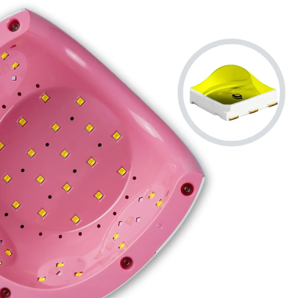 Lampe à ongles UV LED 80W, sèche-linge, 4 réglages de minuterie, vernis cuit rose, capteur automatique, écran LCD, vernis Gel, durcissement des ongles