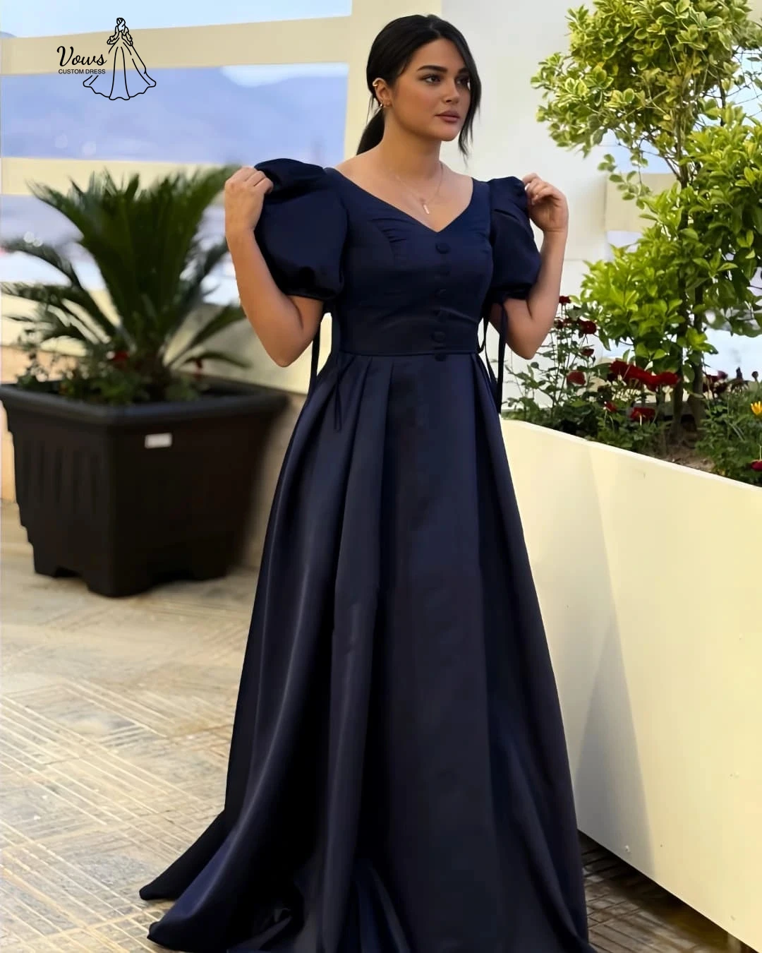 Vows بطاقة الكتف ثوب مسائي مخصص فساتين سوداء امرأة فساتين أنيقة للمناسبات الخاصة كلمة الخامس الرقبة فستان الحفلة الراقصة 2025